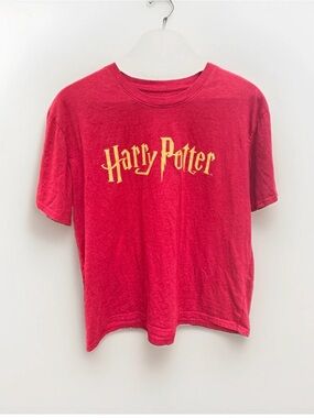 JK Rowling Harry Potter Red Tee with Yellow Logo - Kids Short Sleeve